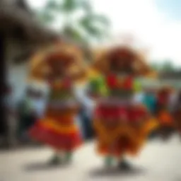 A vibrant traditional dance performance showcasing indigenous attire and cultural expressions.