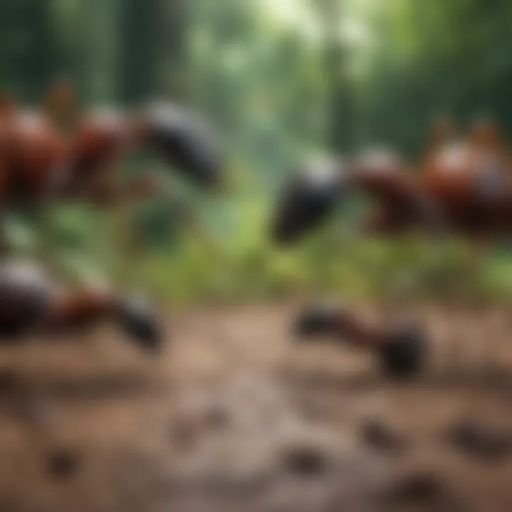 Imaginative depiction of ants working together in a virtual bug game