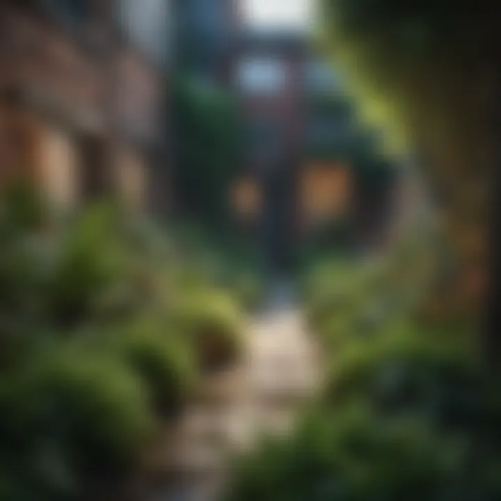Sustainable urban garden with diverse plants