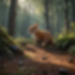 Vibrant forest ecosystem showcasing diverse wildlife.