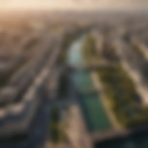 Aerial view of the Seine River and the Eiffel Tower district