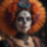 Elegant Catrina figure with ornate headdress