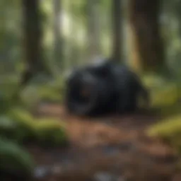 A lush forest teeming with diverse plant life and vibrant wildlife.