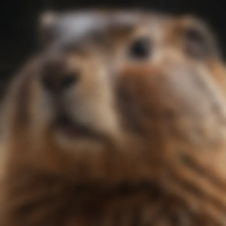 Close-up of Enchanting Groundhog Fur Patterns