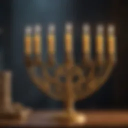 Golden Menorah Symbolizing Light and Hope