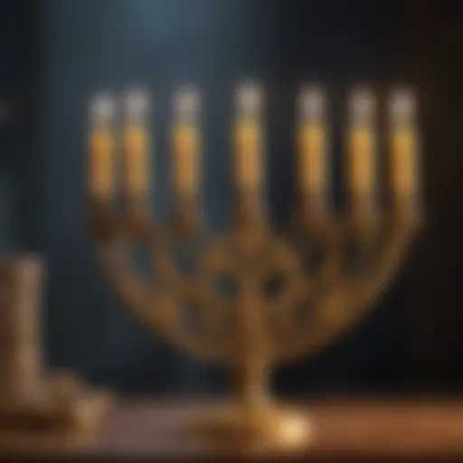 Golden Menorah Symbolizing Light and Hope