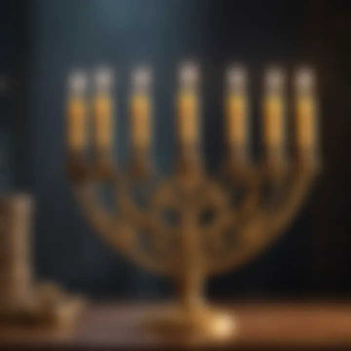 Golden Menorah Symbolizing Light and Hope