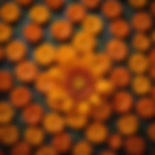 Vibrant Marigold Petals in Mosaic Design