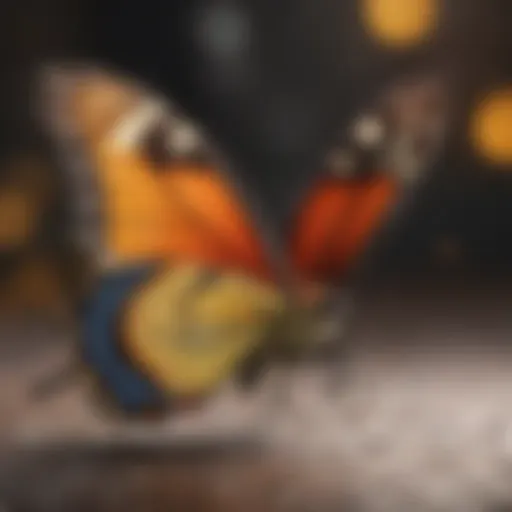Artistic rendition of a butterfly in a digital bug game