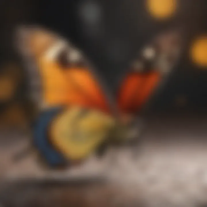 Artistic rendition of a butterfly in a digital bug game
