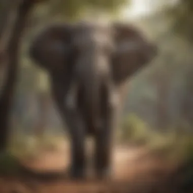 Majestic Elephant Conservation Illustration of a majestic elephant in its natural habitat