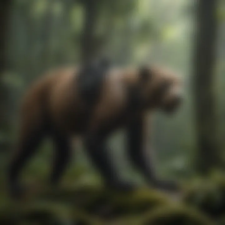 Conservationists working to protect endangered species in a tropical rainforest