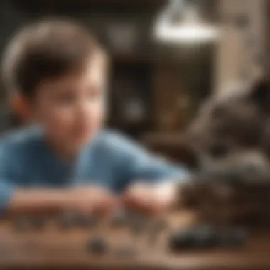 Kids safely experimenting with magnets and various objects