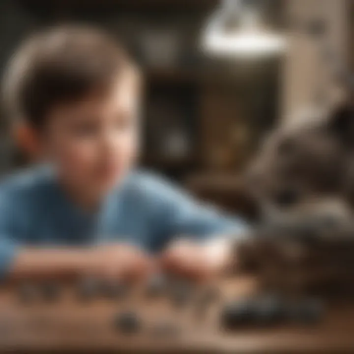 Kids safely experimenting with magnets and various objects