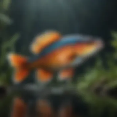 The Fascinating Fish of Freshwater Ecosystems A close-up view of a colorful freshwater fish in its natural habitat