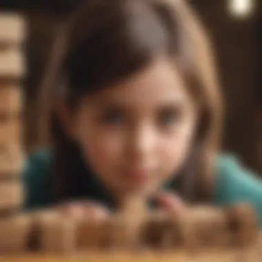 Illustration of a child creatively building with blocks for cognitive stimulation
