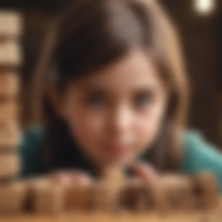 Illustration of a child creatively building with blocks for cognitive stimulation