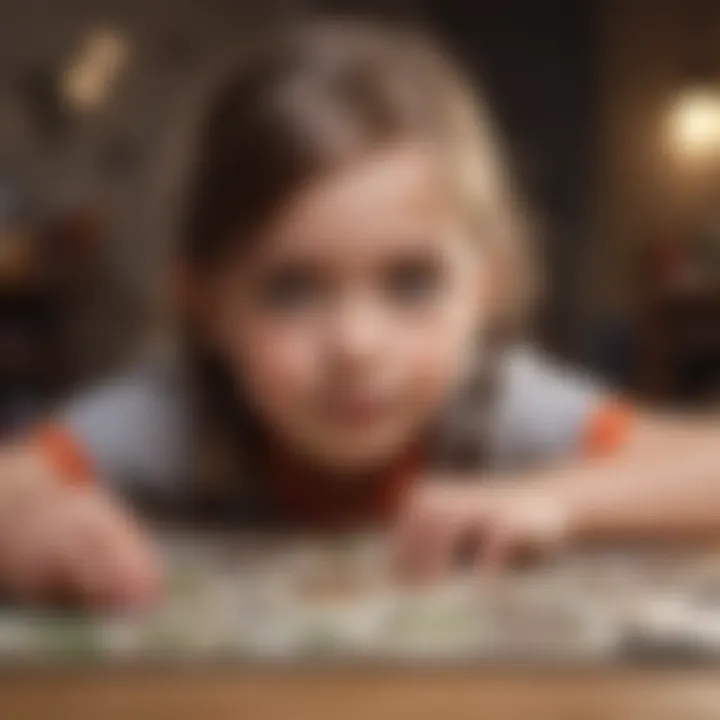 Illustration of a child solving puzzles to enhance cognitive skills