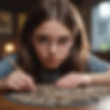 Middle Schooler Mastering Complex Puzzle Challenge Middle schooler solving a complex mind-bending puzzle