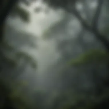 Veil of Mystery Mystical Fog Over Rainforest Canopy