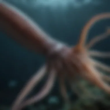 Enigmatic Giant Squid lurking in the depths of the ocean