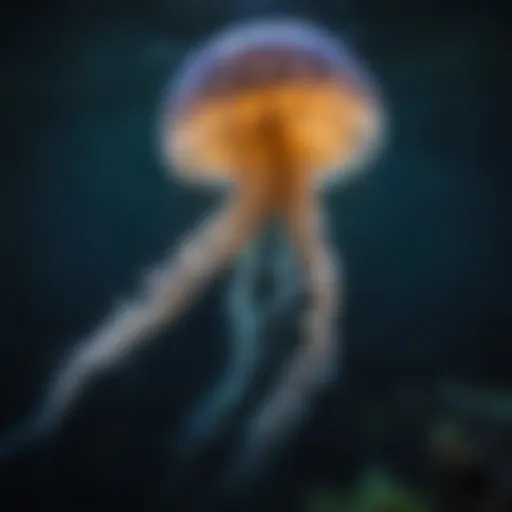 Enigmatic Jellyfish in Bioluminescent Depths