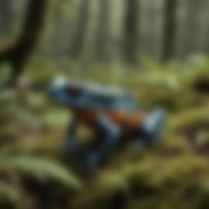 Mysterious Poison Dart Frog Camouflaged in Mossy Environment