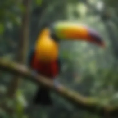 Colorful Toucan in Rainforest Canopy