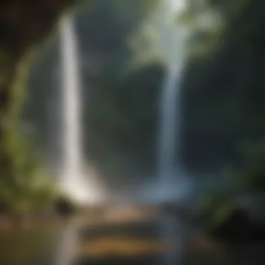 Cascade of Serenity Majestic Waterfall Amidst Rainforest