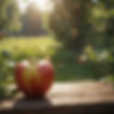 Bees buzzing around an apple orchard