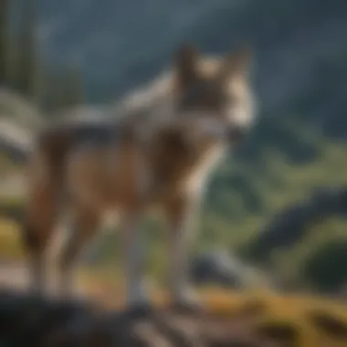 Stealth Master of the Highlands Eurasian Wolf in Mountainous Terrain