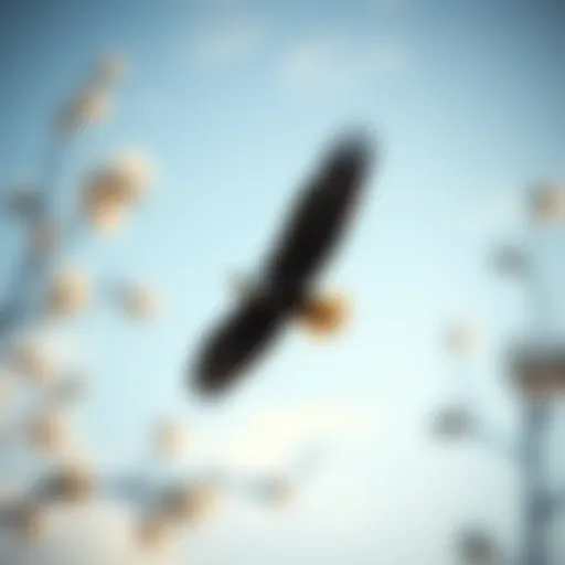 A majestic bald eagle soaring in the sky