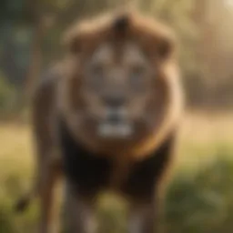 Illustration of a lion in the wild