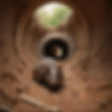 The Winding Tunnels of Armadillo Burrows Intricate structure of an armadillo burrow showcasing its winding tunnels.