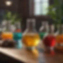 Colorful science experiment kits for kids displayed on a table