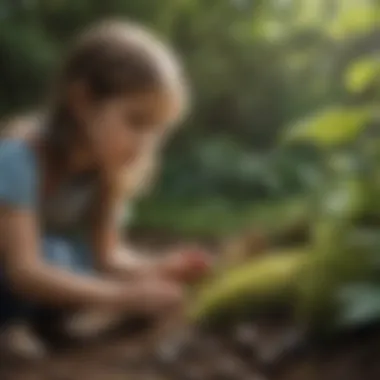 Children Engaging with Nature Through Science Children engaging with a nature-inspired science project outdoors