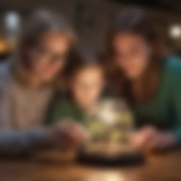 Guided Science Exploration Between Parent and Child A parent guiding a child through a science experiment at home