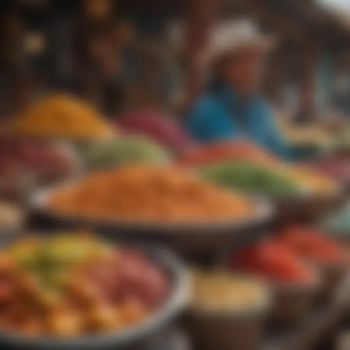 Vibrant colors of a traditional Bolivian market