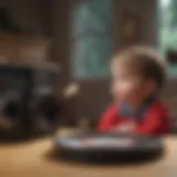 Engaging preschoolers listening to a story from a CD.