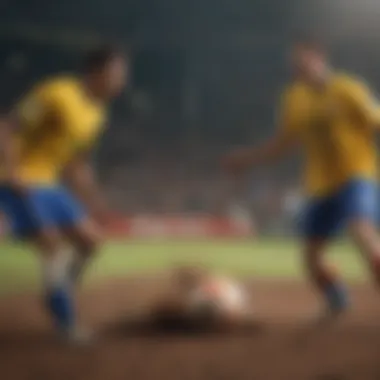 Players engaging in a dynamic play during a crucial moment of the match