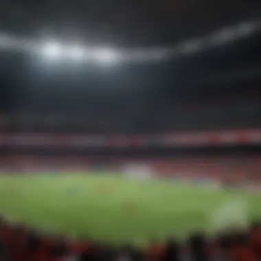 Electric Atmosphere: A Packed Football Stadium A packed stadium showcasing the vibrant atmosphere of a football match