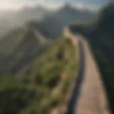 Majestic Great Wall stretching across lush landscape