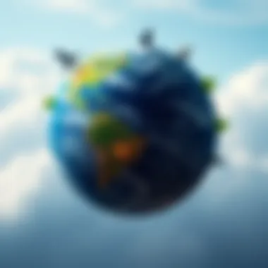 Climate Change and Our Planet Earth with various climate-related symbols