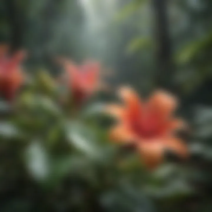Colorful Colombian flora in bloom