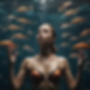 A school of fish swimming in synchronized harmony