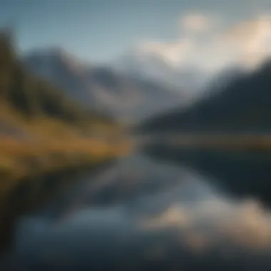 Stunning view of a serene lake surrounded by mountains