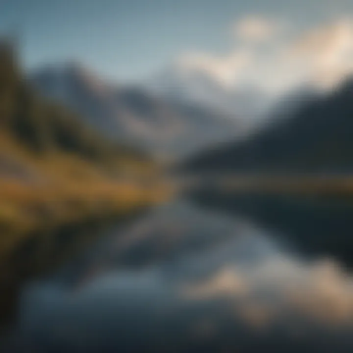 Stunning view of a serene lake surrounded by mountains