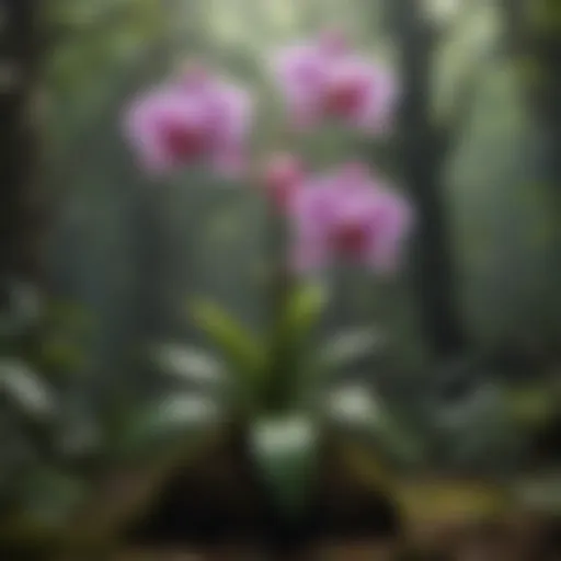 Exotic Orchid Blooming in Rainforest