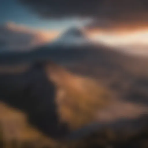 Aerial view of stunning Cotopaxi volcano in Ecuador