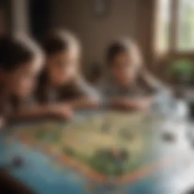 Children engaged in a geography board game